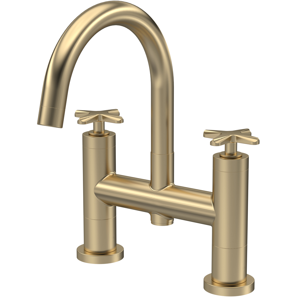 nuie Aztec Brushed Brass Bath Filler Tap Image 1