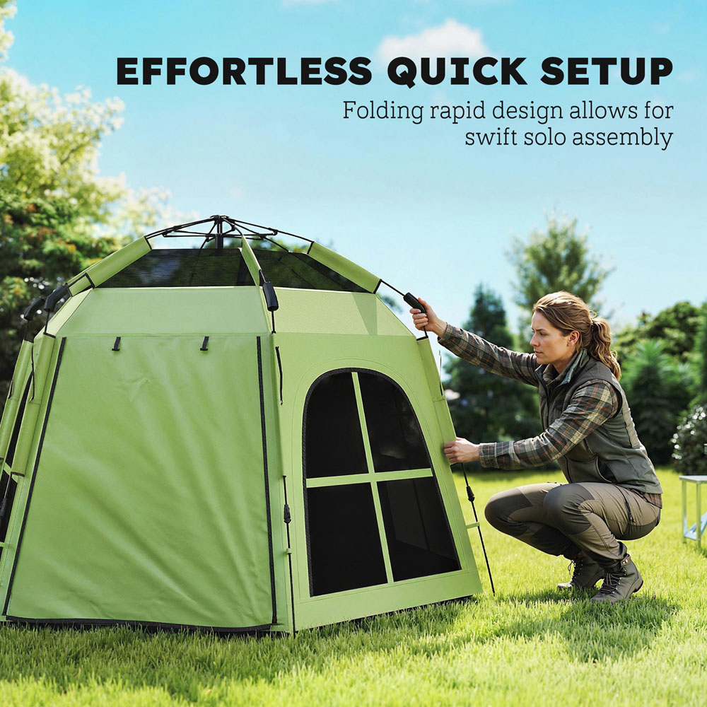 Outsunny 3-4 Person Waterproof Pop-Up Tent Green Image 5