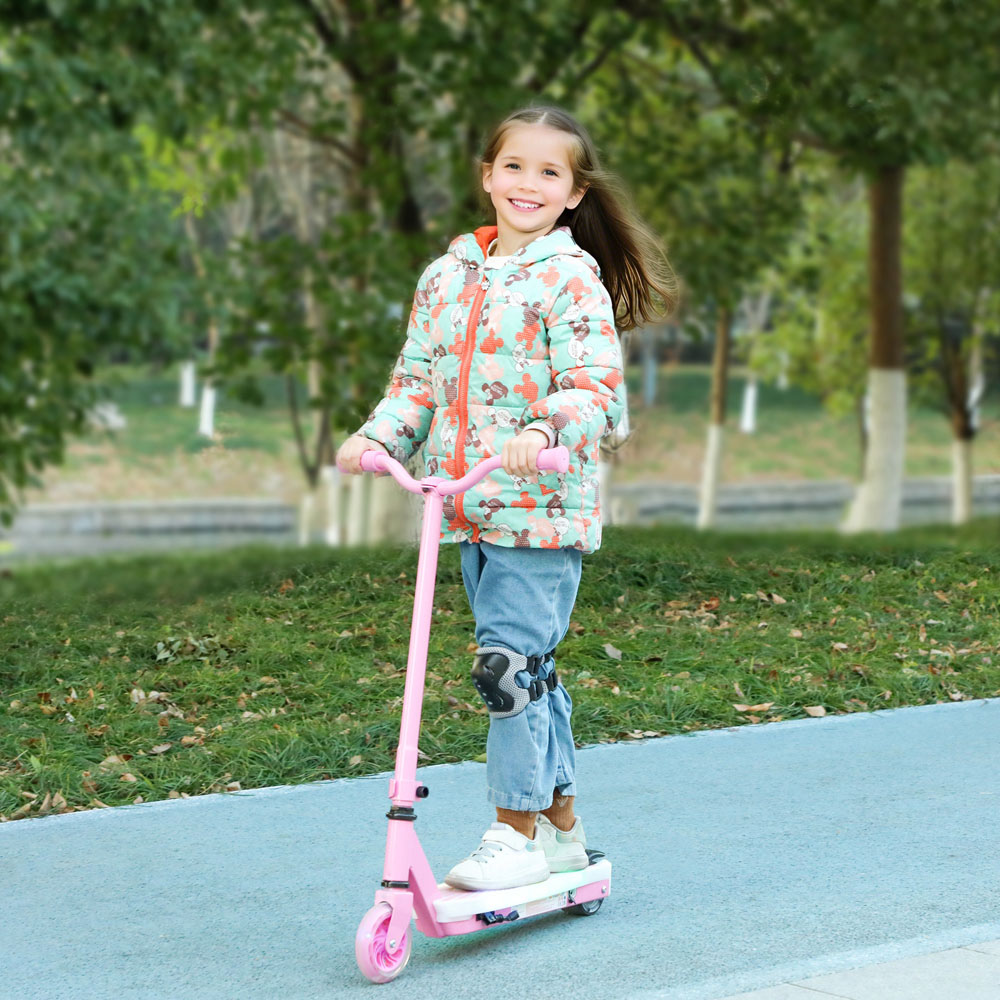 Tommy Toys AIYAPLAY Pink Electronic Ride-On Scooter with Auxiliary Rear Wheels Image 2