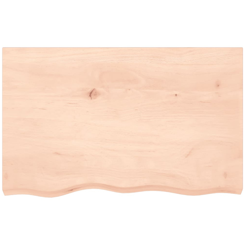 vidaXL 80cm Natural Untreated Solid Oak Wood Floating Wall Shelf Image 3