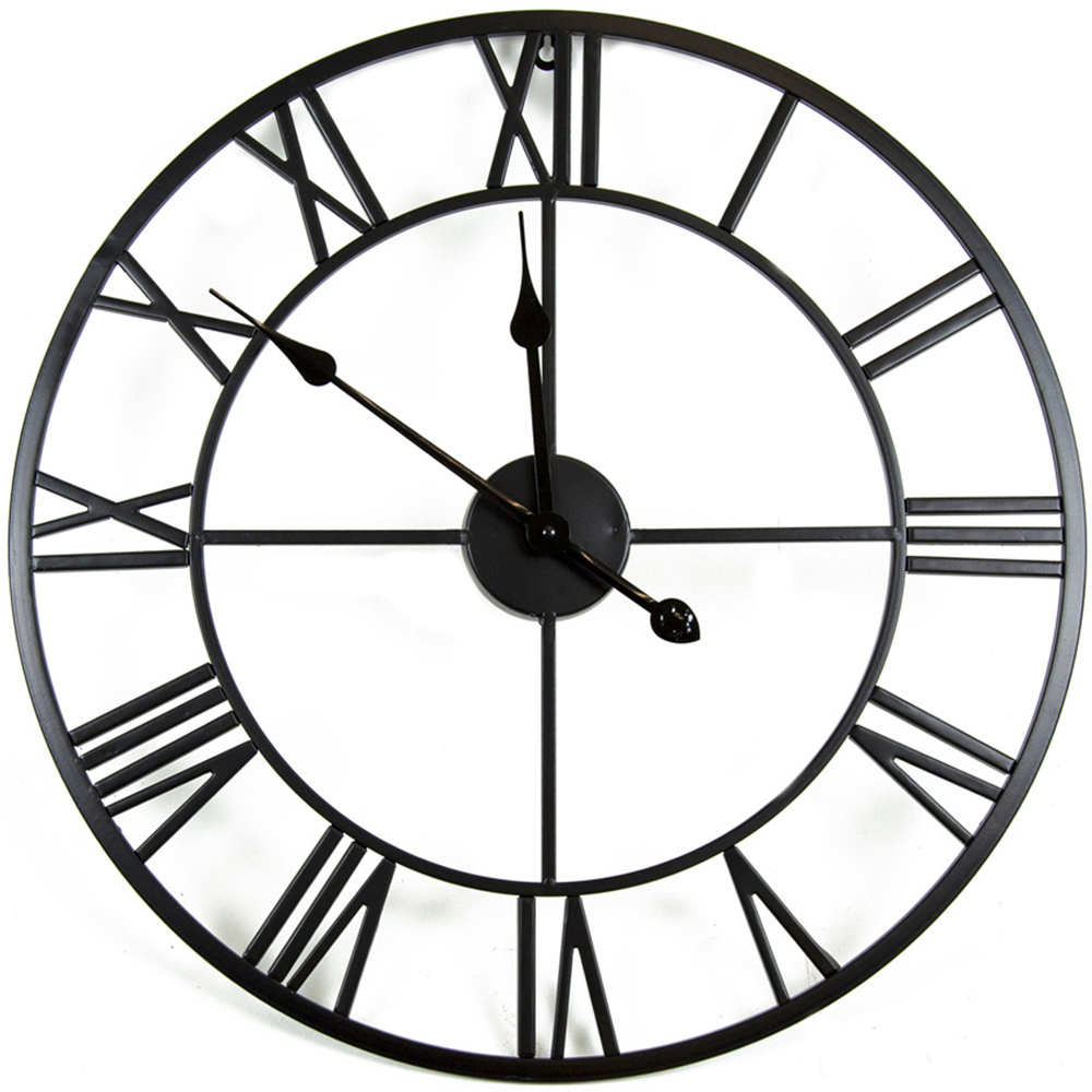 Charles Bentley Black Indoor Wall Clock 60cm Image 1