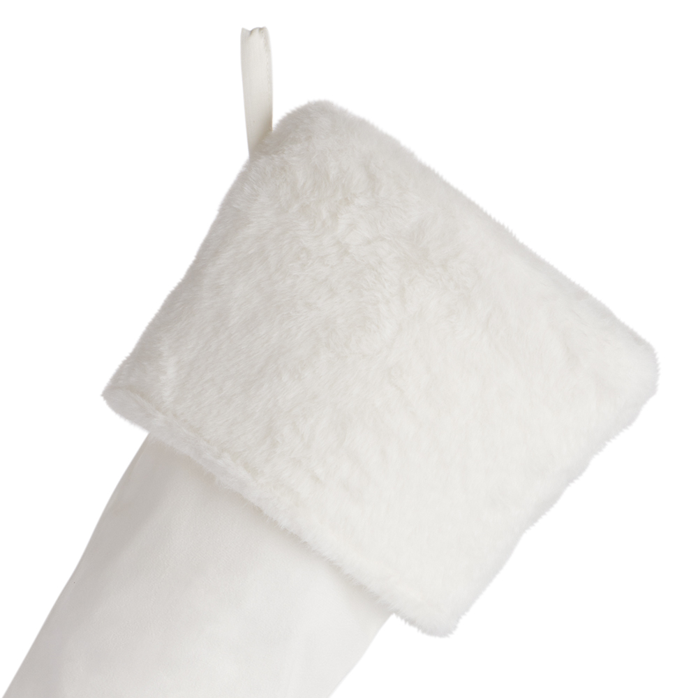 Wilko Frost White and Silver Fur Stocking Image 2
