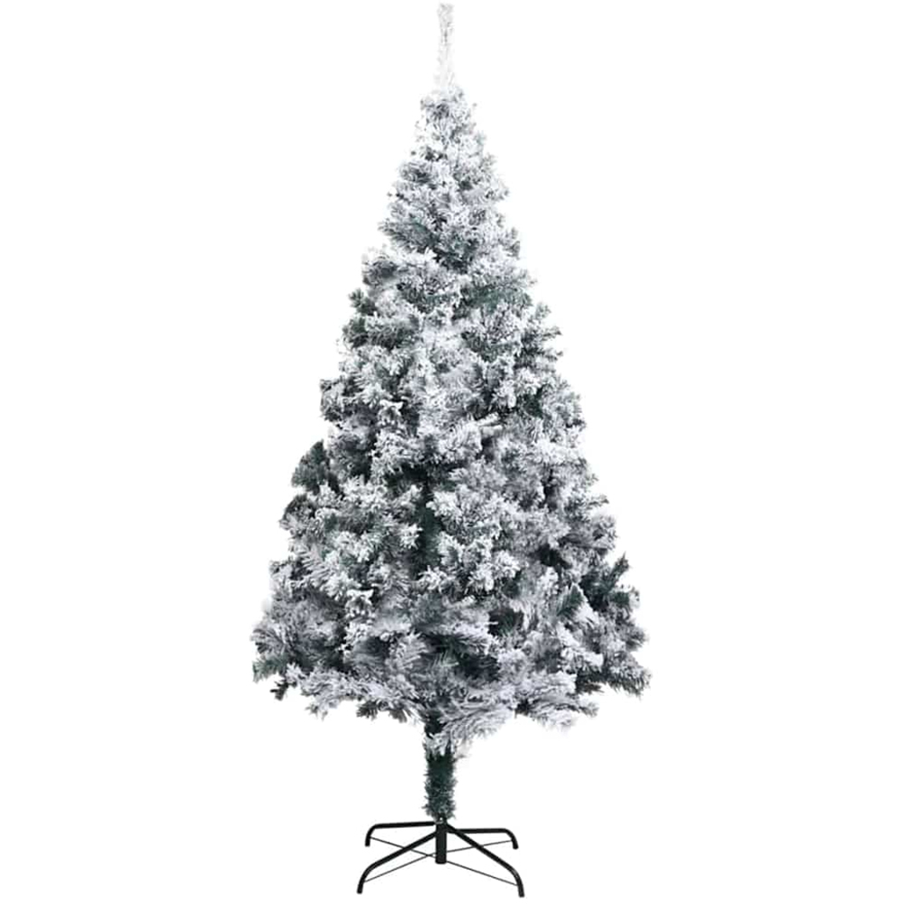 vidaXL Pre-Lit Gold and Bronze Baubles White Artificial Christmas Tree 6ft Image 4