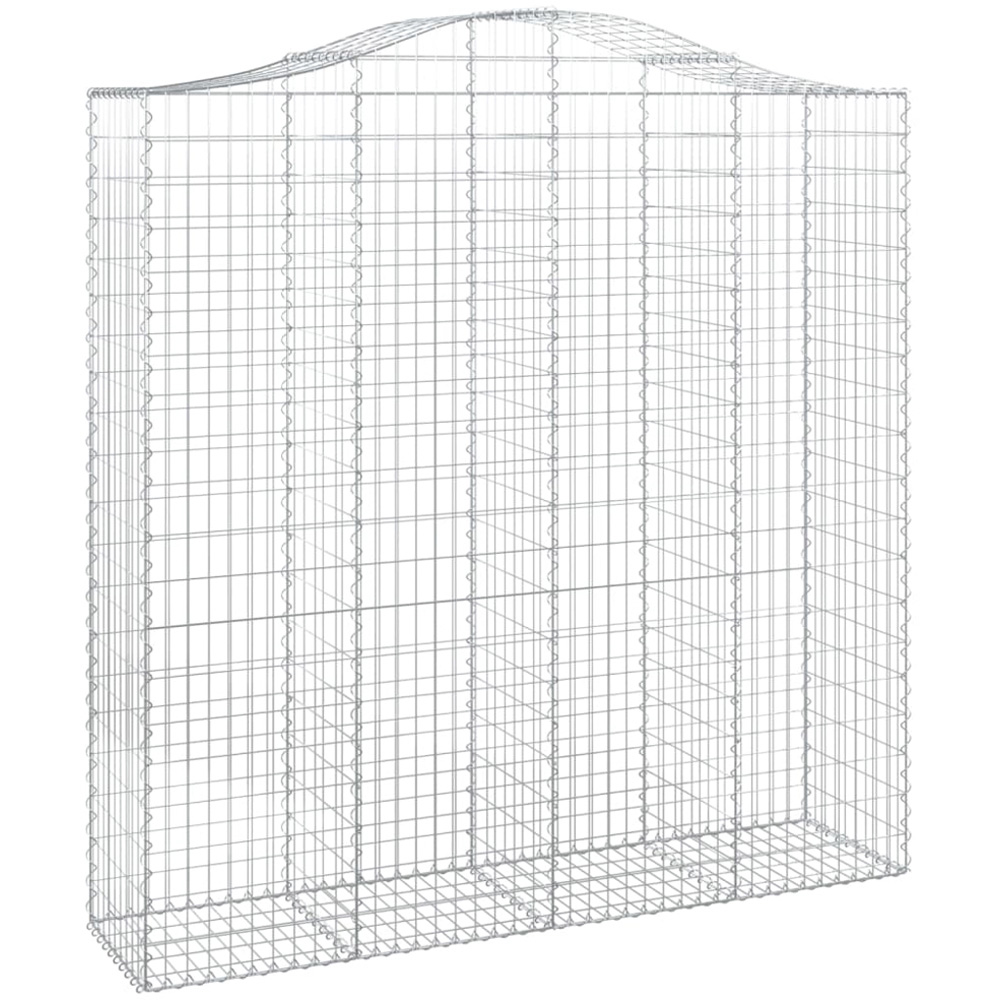 vidaXL Silver Galvanised Iron Arched Gabion Basket 200 x 50 x 200/220cm 6 Pack Image 1