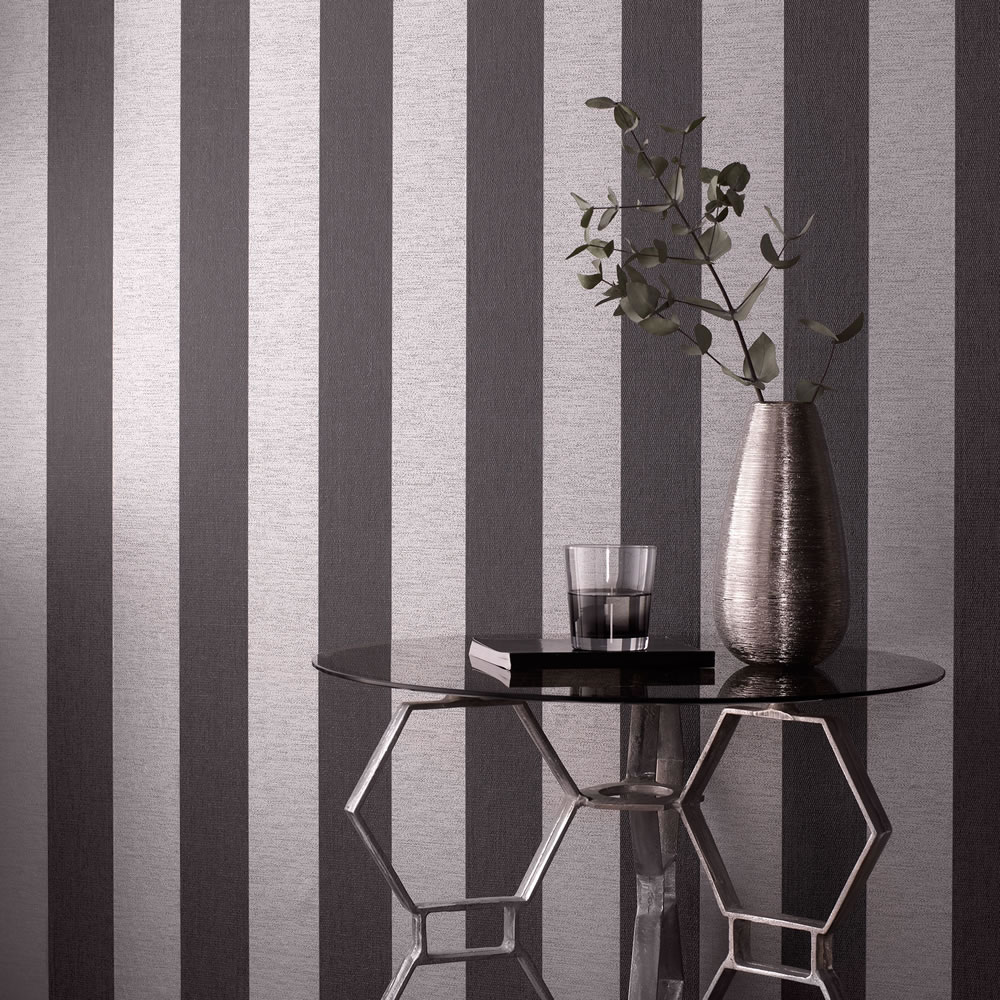 Superfresco Colours Wallpaper Ariadne Black/Grey Image 2