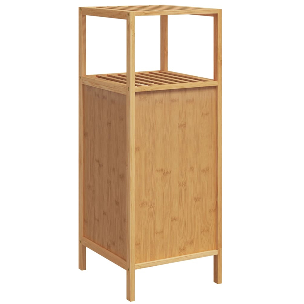 vidaXL Single Door Single Shelf Bamboo Bathroom Cabinet Image 5