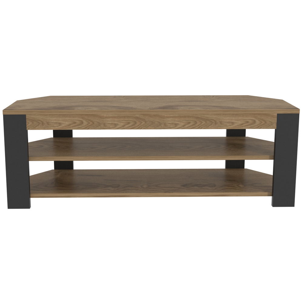 Decorotika Rita 2 Shelf Oud and Black Corner TV Stand for 43 inch TV Image 2