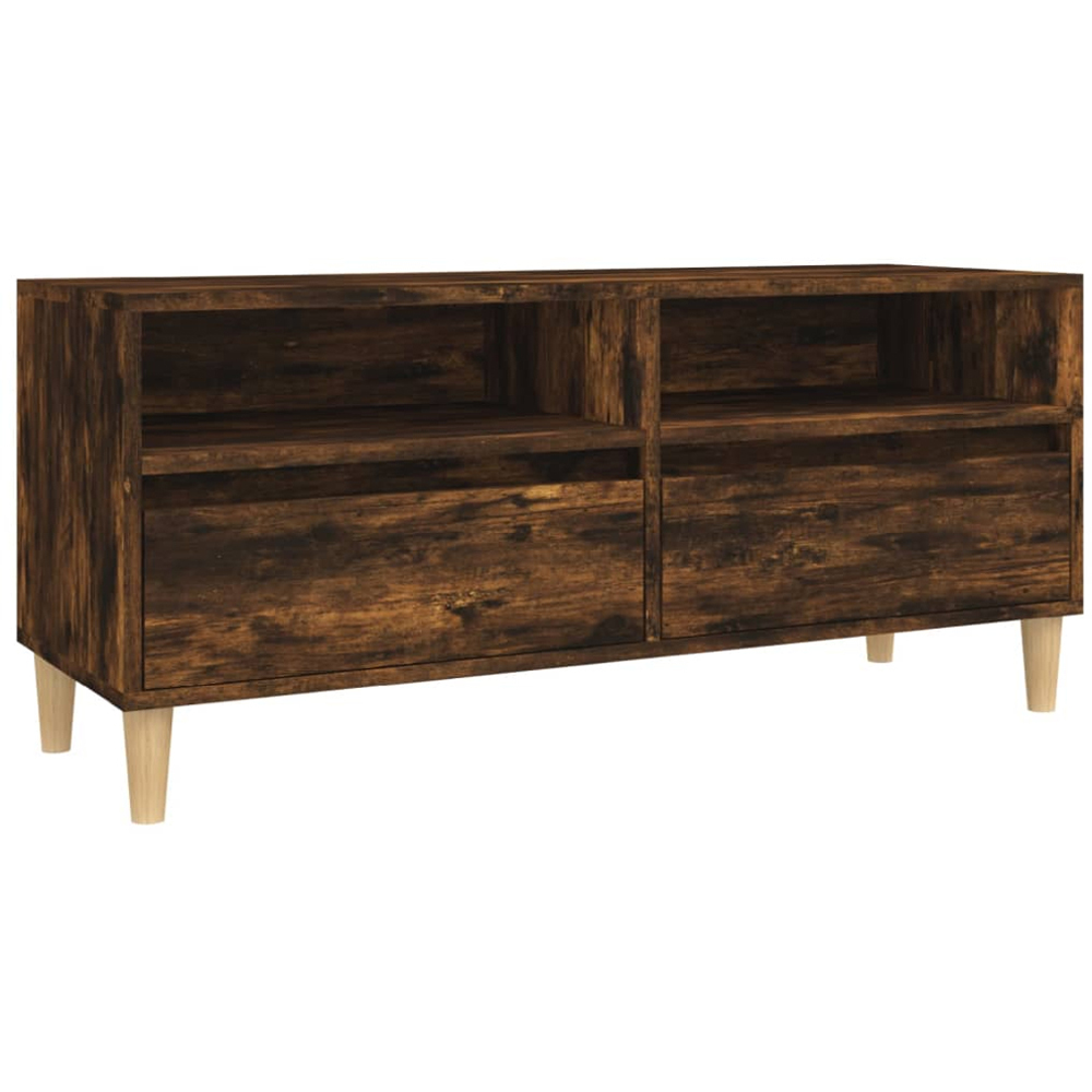 vidaXL 2 Drawer 2 Shelf Smoked Oak TV Cabinet Image 2