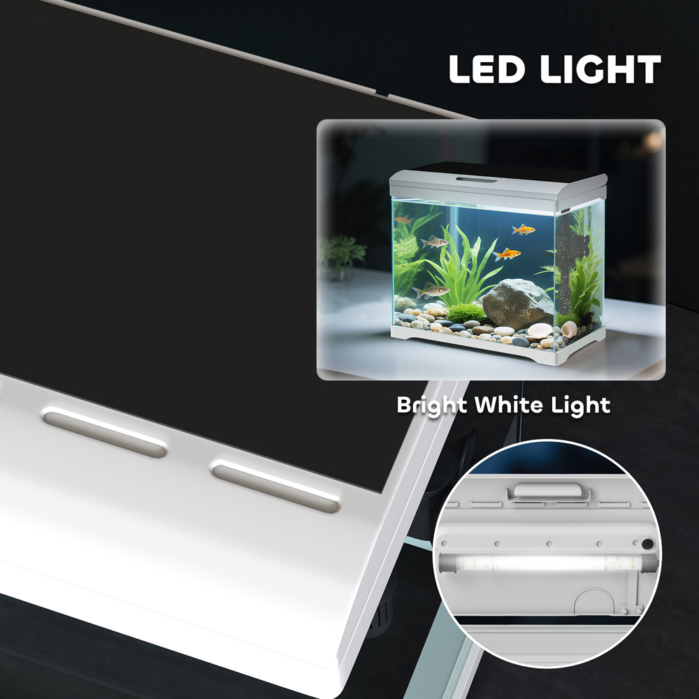 PawHut 27L Glass Fish Tank with Filter System Image 6