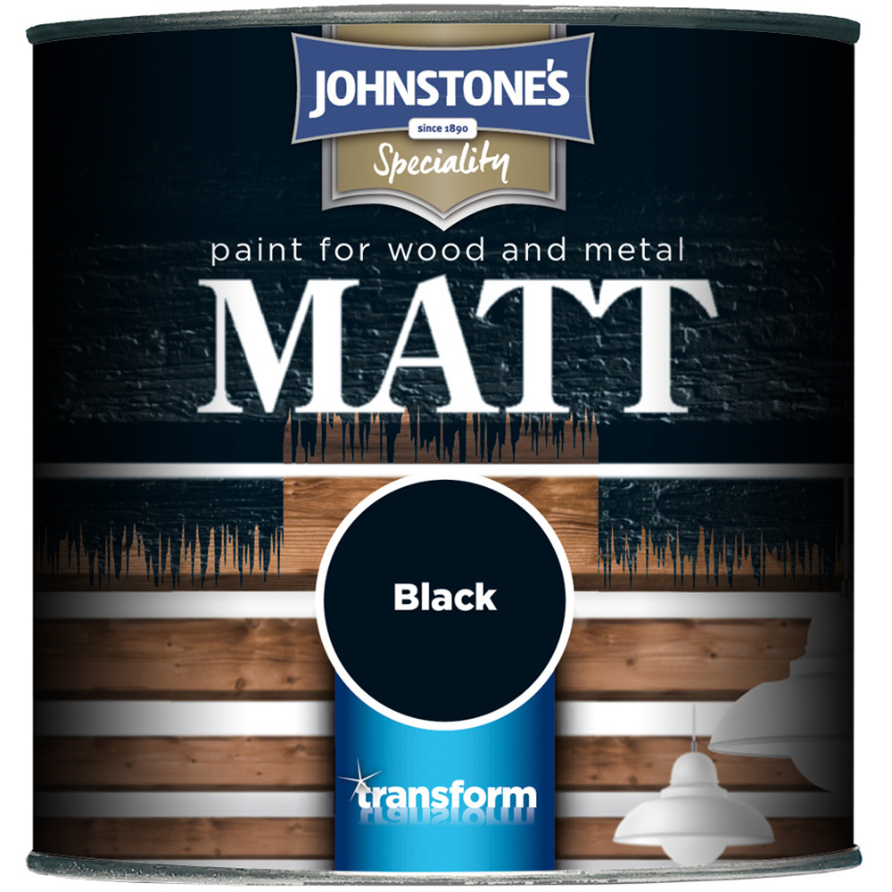 Johnstone's Wood and Metal Black Matt Paint 250ml Image 2