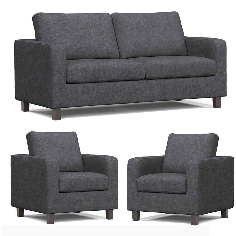 York 5 Seater Grey Turin Sofa Suite Image 2
