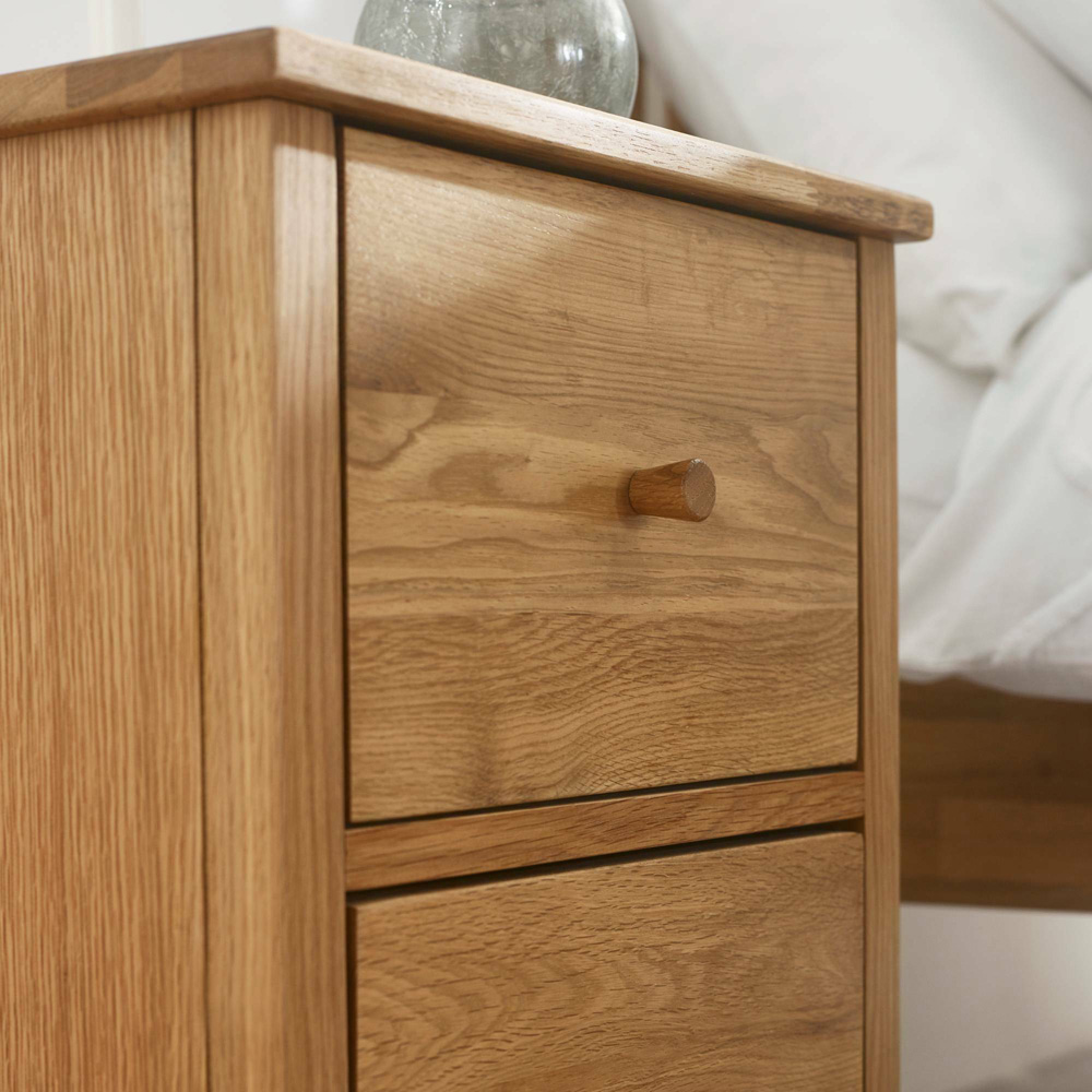 Julian Bowen Coxmoor 2 Drawer Oak Bedside Table Image 6