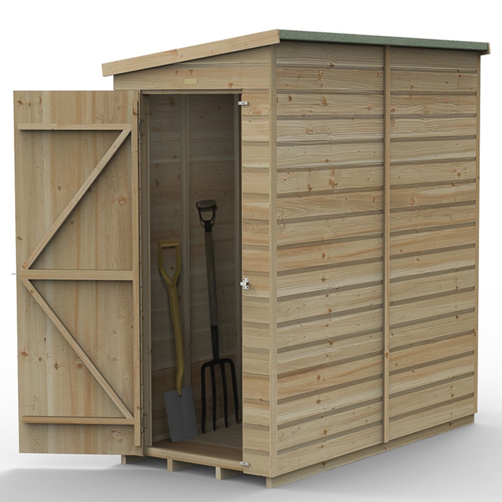 Forest Garden Beckwood 6 x 3ft Single Door Shiplap Pent Shed Image 3