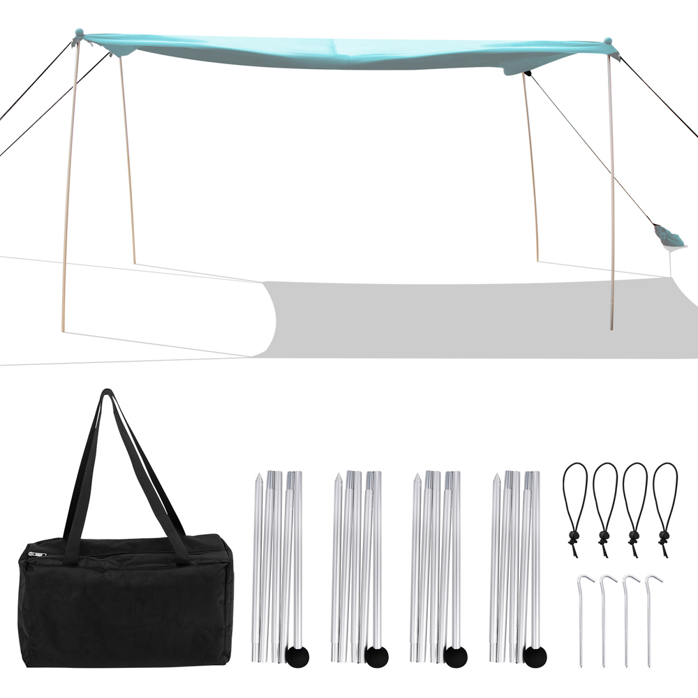Costway 8 Person Beach Tent Sun Shelter Green Image 3