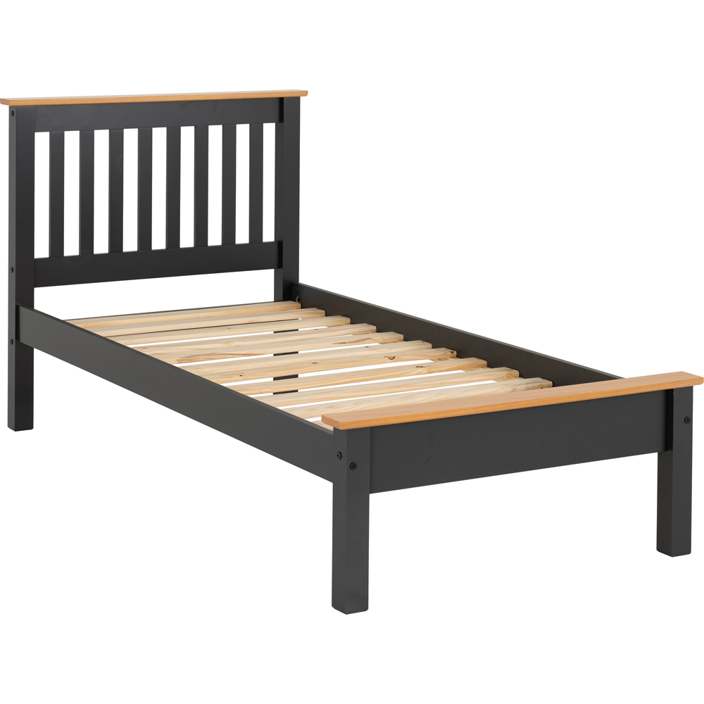 Seconique Monaco Single Grey and Oak Effect Low End Bed Image 2