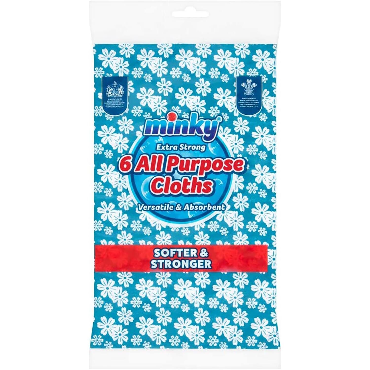 Minky Floral Extra Strong All Purpose Cloths - Blue Image