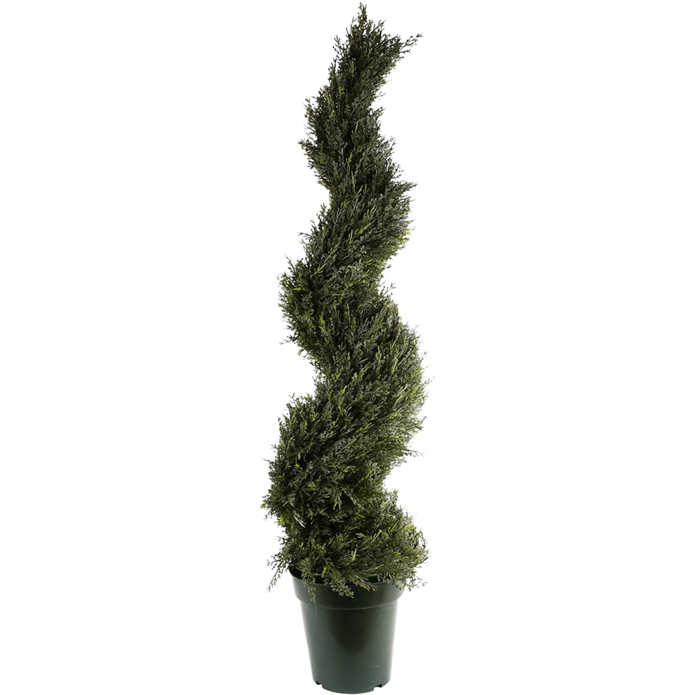 Botanik Spiral Topiary Cypress Artificial Tree in Pot 4ft Image