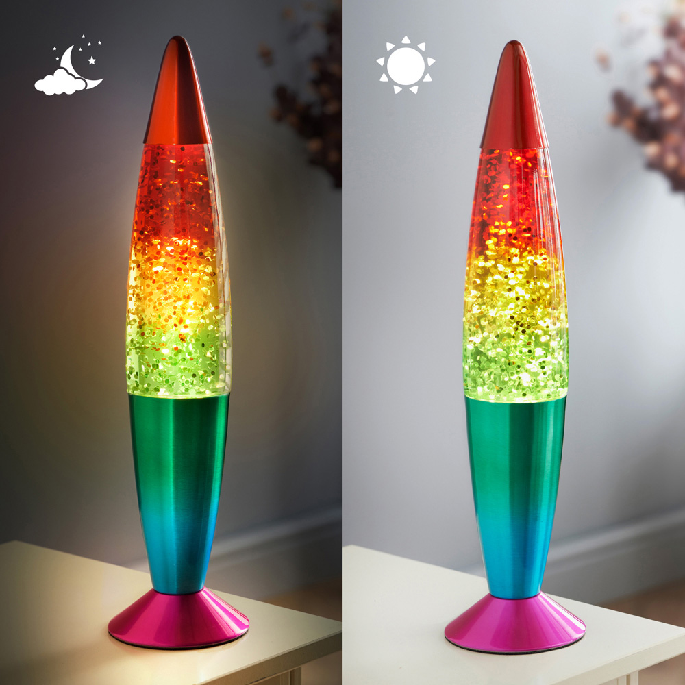 Global Gizmos Rainbow Glitter Lava Lamp 16 inch Image 5