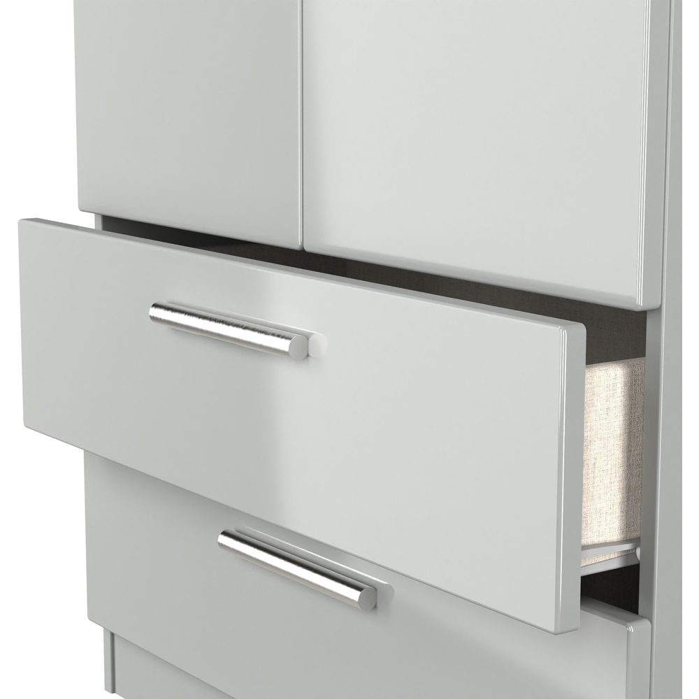 Crowndale Knightsbridge 2 Door 2 Drawer Grey Gloss and Dusk Grey Wardrobe Ready Assembled Image 7