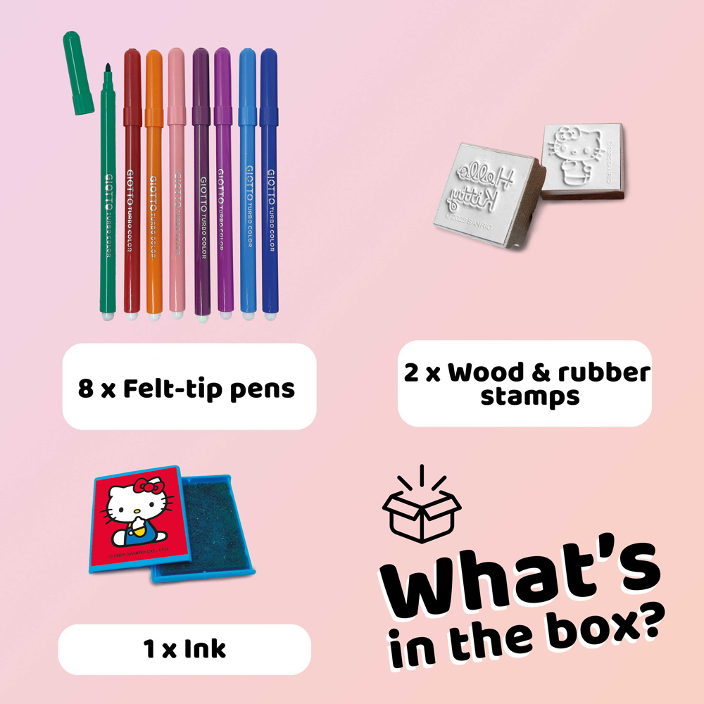Hello Kitty Blister Kids Craft and Stationery Set with 2 Stamps Image 2