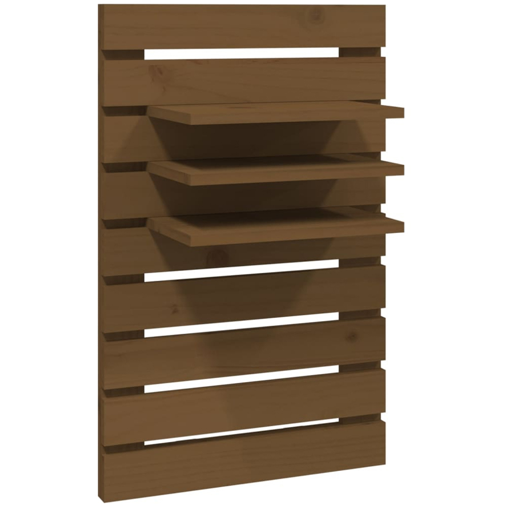 vidaXL Honey Brown Adjustable Wall-Mounted Bedside Shelf Set of 2 Image 4