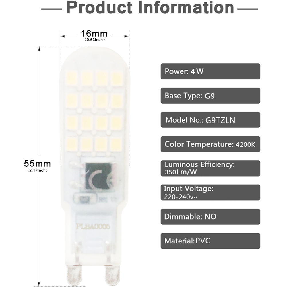 ExtraStar 10 Pack G9 4W Neutral White Mini LED Bulb Image 2