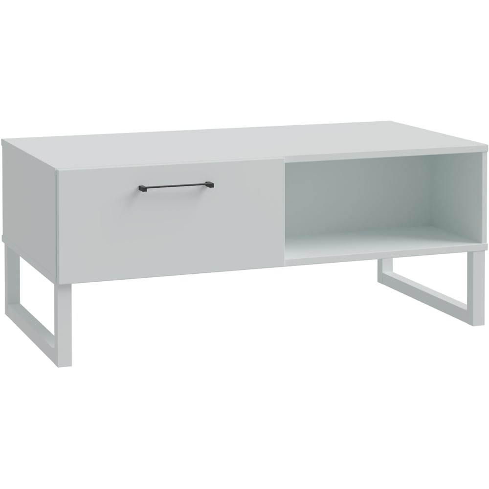 Florence Sali Single Drawer Single Shelf Light Grey Coffee Table Image 2