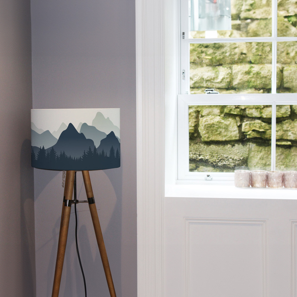 Benjamin Tate Design Small Mountain Landscape Illustration Lamp Shade Image 7