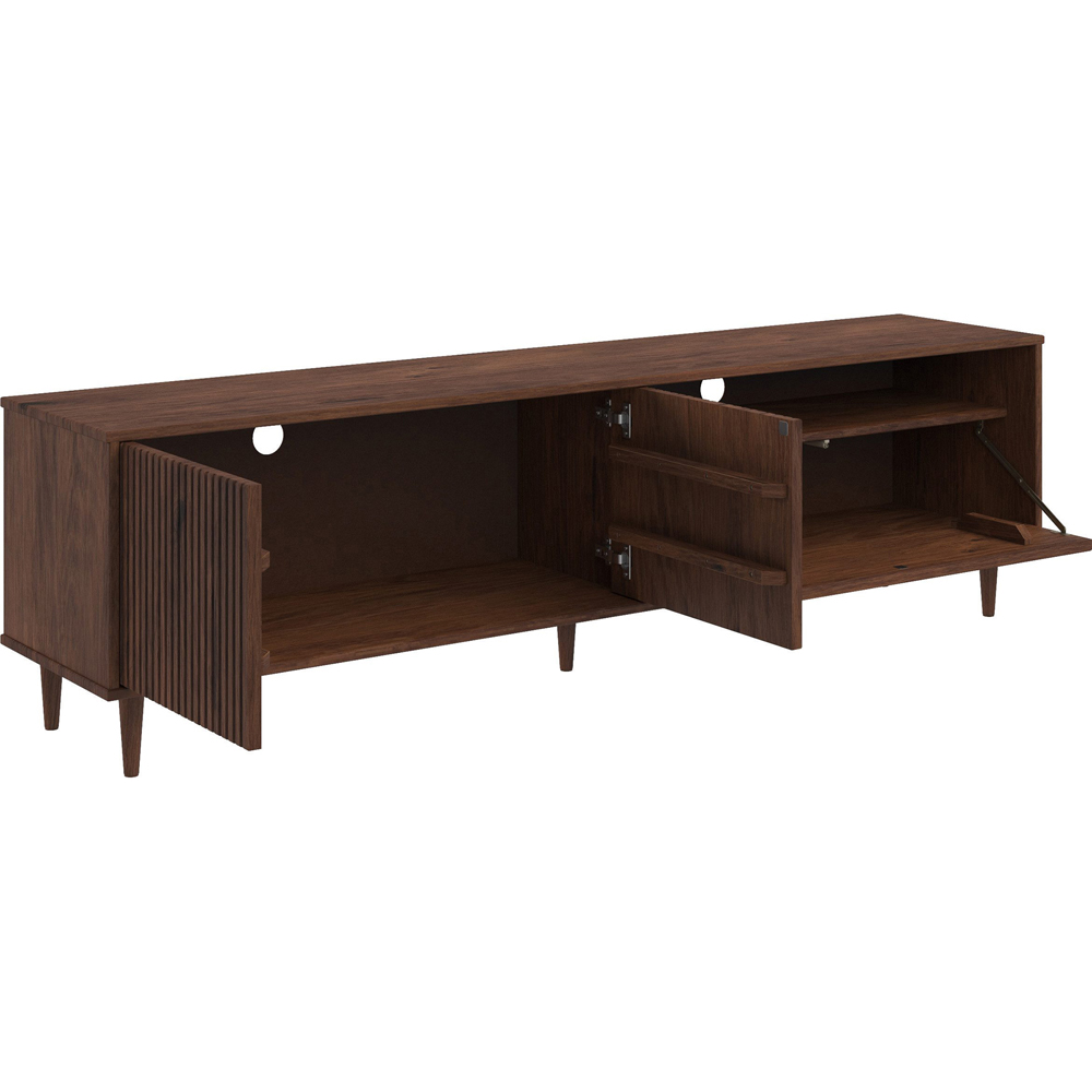 Loft24 Jerzy 2 Door Single Flap Door Stained Wax Lowboard Storage Cabinet Image 4