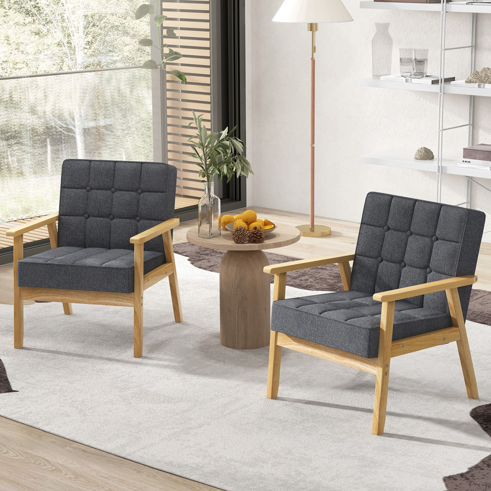 Costway Grey Modern Accent Chair Image 4