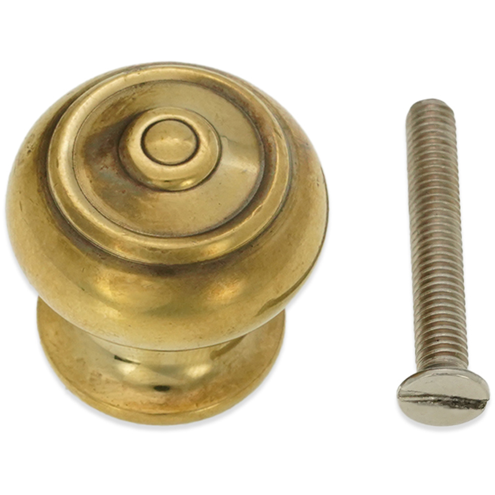 Spira Brass Bloxwich Aged Brass Small 30mm Cupboard Knob Image 3