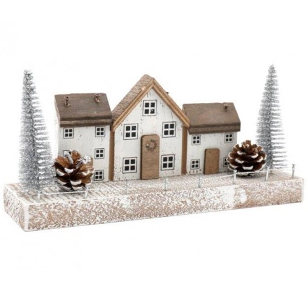 Marco Paul Christmas Silver Houses and Tree Decoration Image
