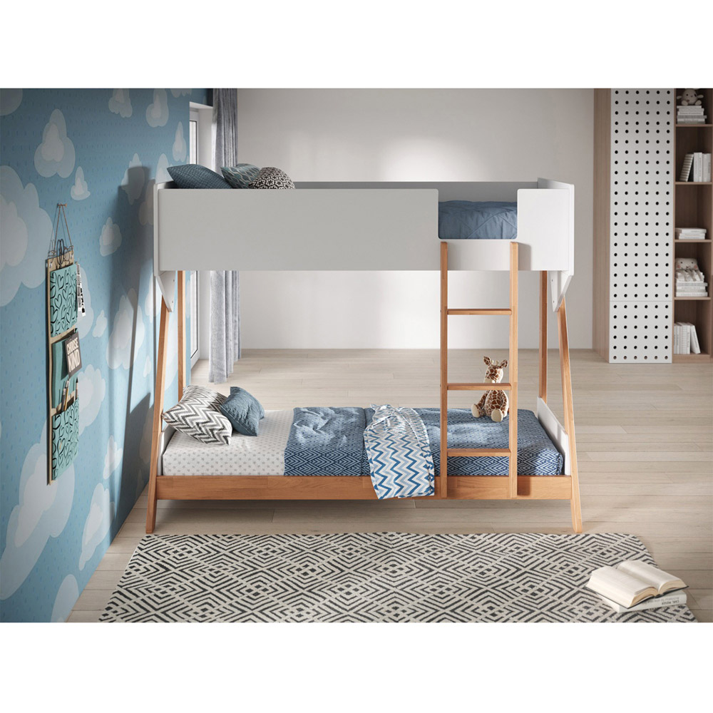 Flair Manila White and Oak Wooden Bunk Bed Image 5