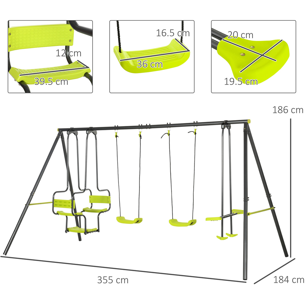 Outsunny Kids Garden Swing Set Image 8