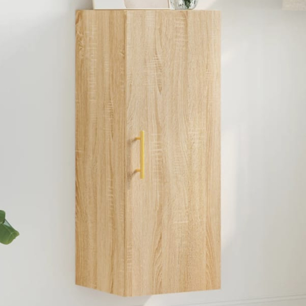 vidaXL Single Door Sonoma Oak Wall Mounted Narrow Cabinet Image 1