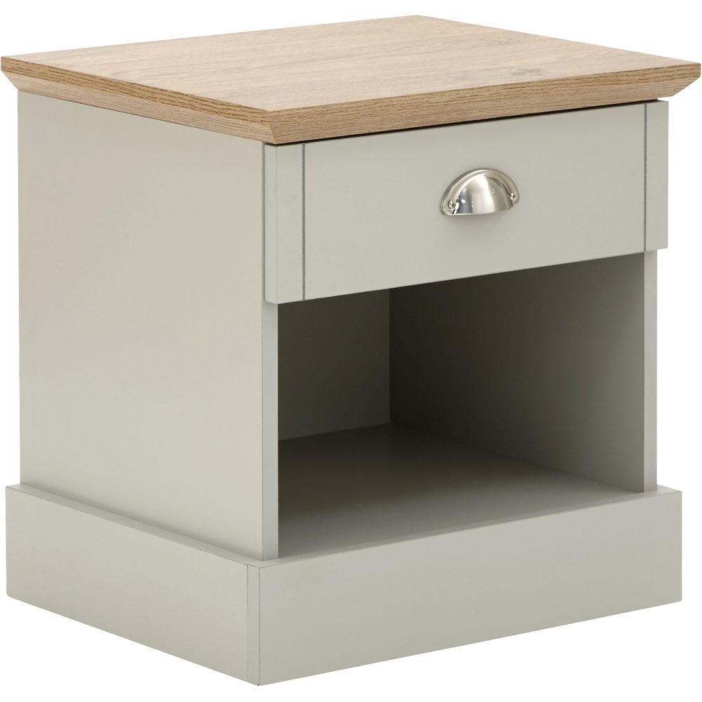 GFW Kendal Single Drawer Grey Bedside Table Image 4