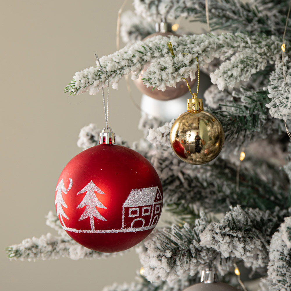 Samuel Alexander Red and Gold Shatterproof Bauble 40 Pack Image 7