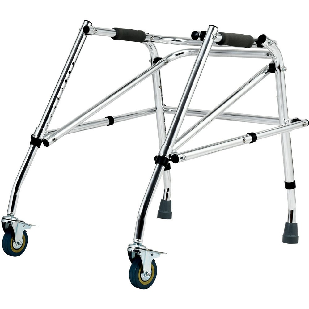 Costway Silver Lightweight and Folding Kids Walker for Disabled Injured Training Image 1