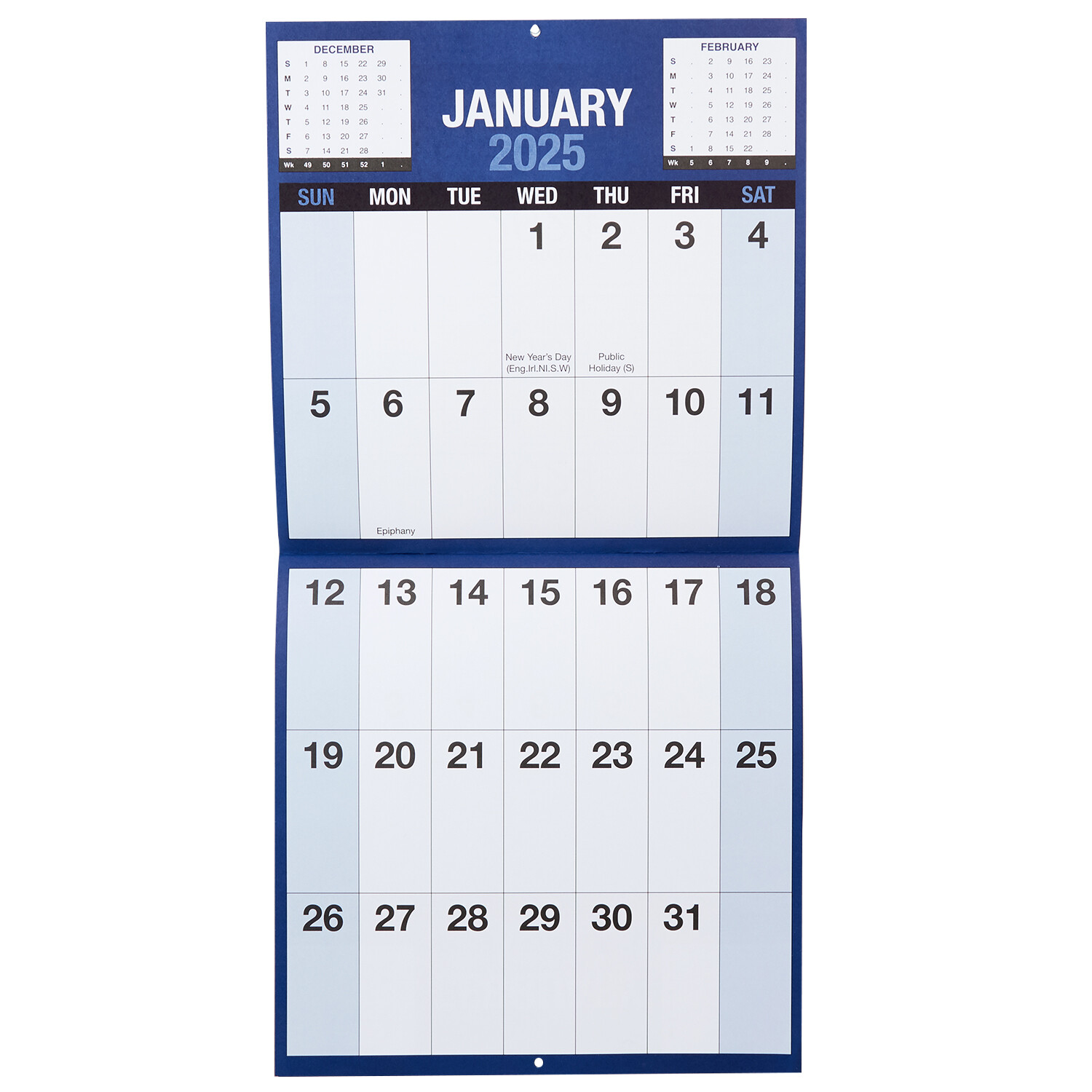 2025 Navy Giant Print Planner - Blue Image 2