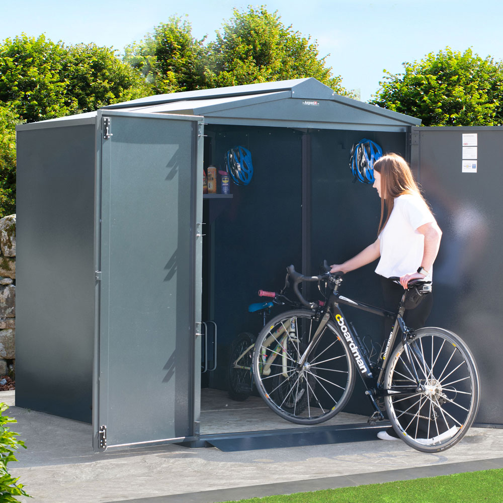 Asgard Centurion 5 x 7ft Double Door Grey High Security Bike Shed Image 5