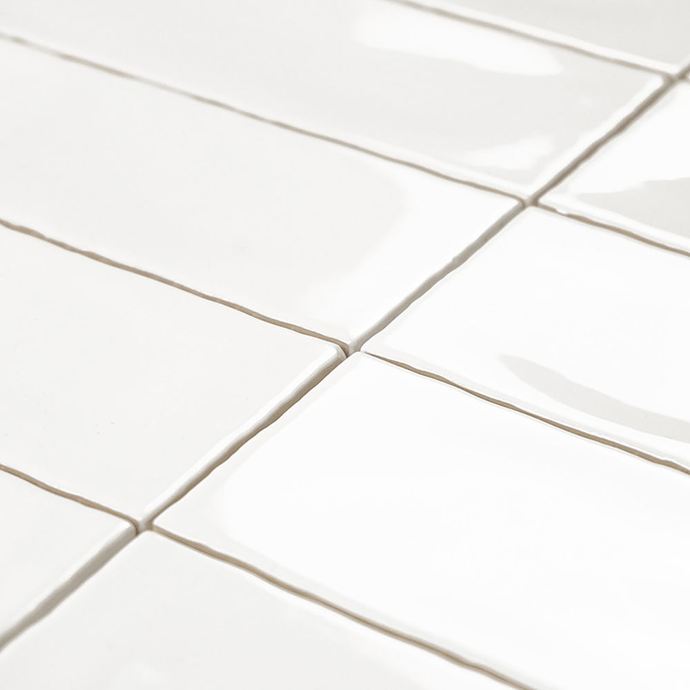 Top Ceramics Metro White Gloss Flat Bumpy Ceramic Wall Tile 75 x 300mm 1 sqm Image 6