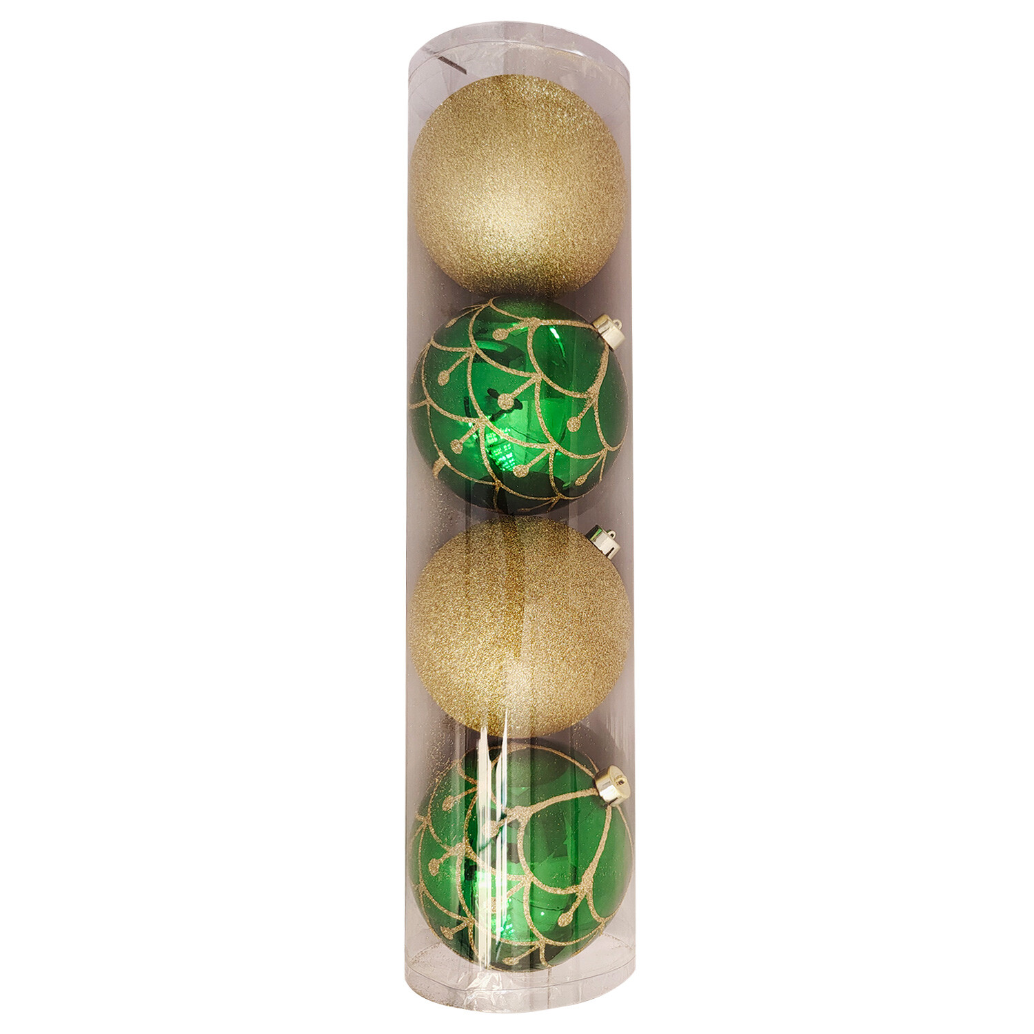 Extra Large Green and Gold Baubles - Gold Image