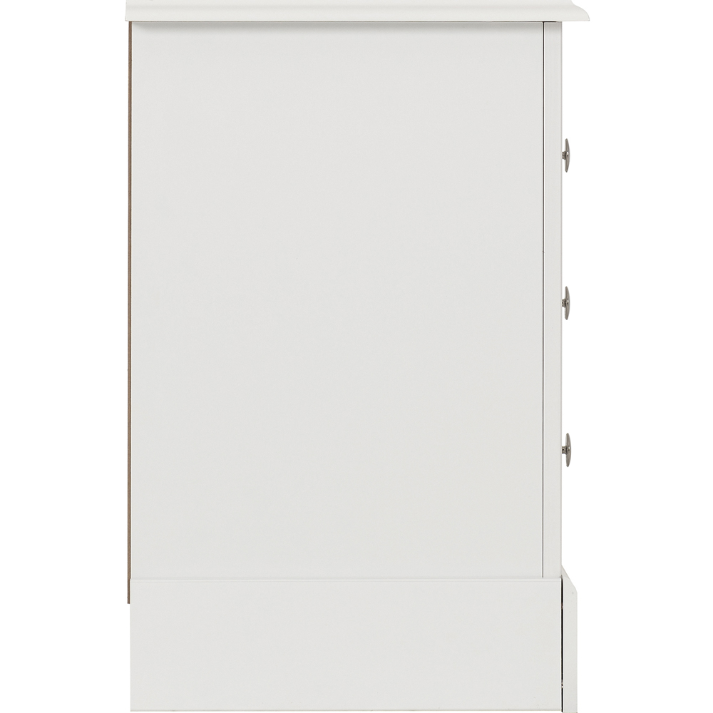 Seconique Stratford 3 Drawer White Bedside Table Image 5