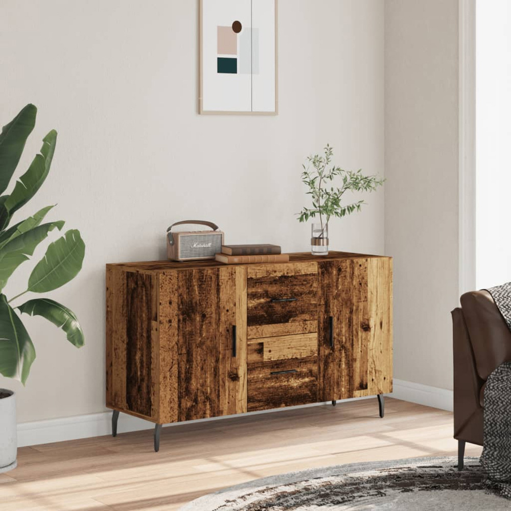 vidaXL 2 Door 2 Drawer Old Wood Wide Sideboard Image 3