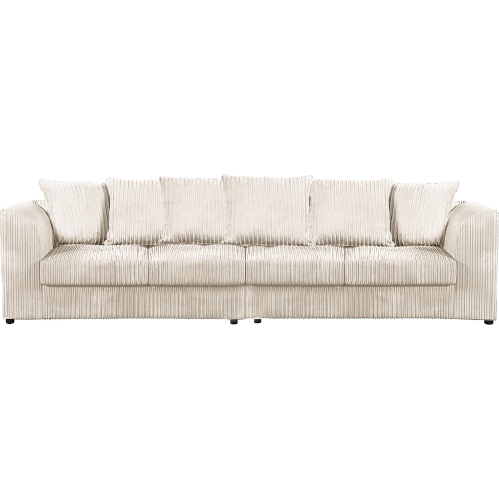 Luxor 4 Seater Cream Jumbo Cord Scatter Back Sofa Image 2