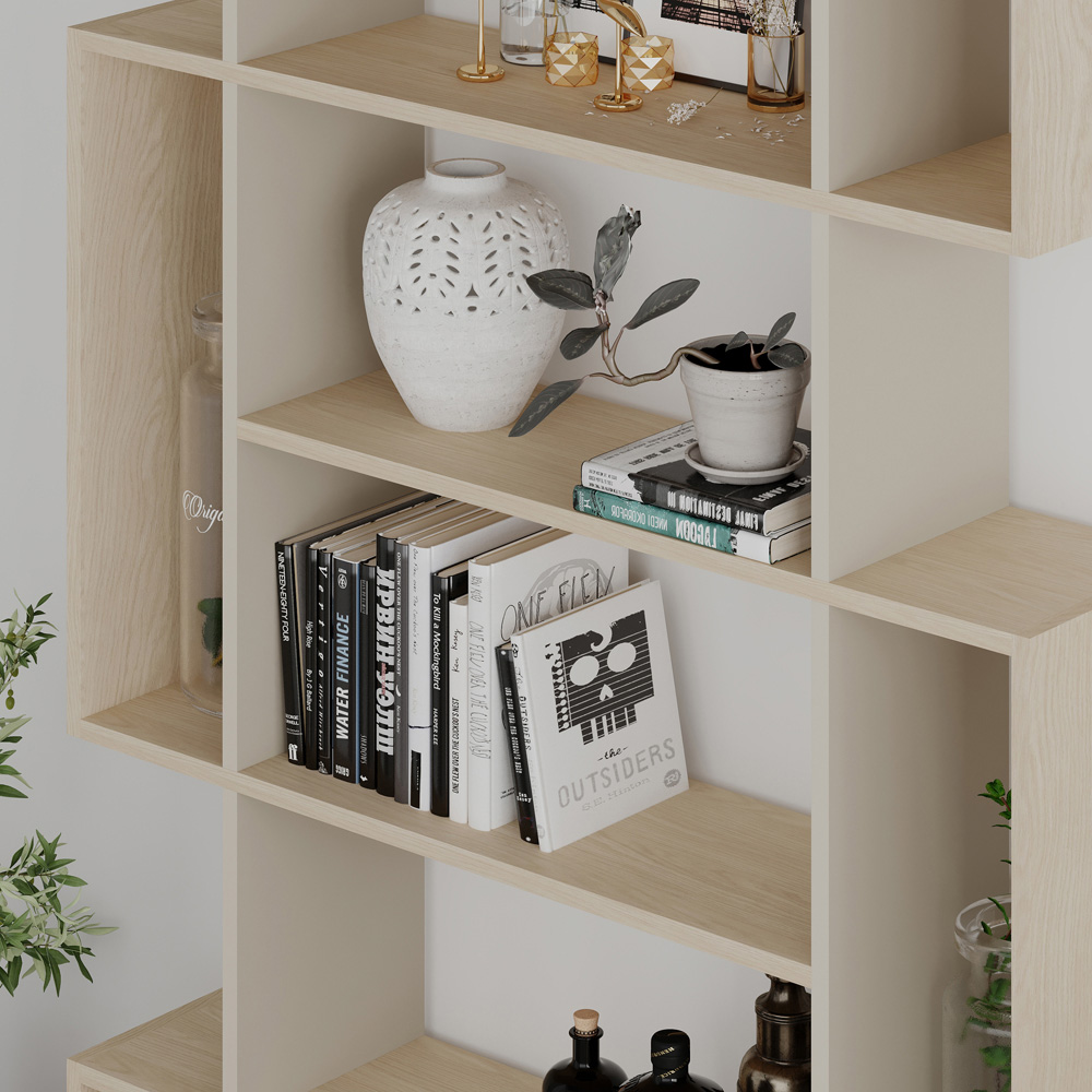 Decortie Mito 13 Shelf Sandstone and Pusula Wall Mounted Bookcase Display Unit Image 3