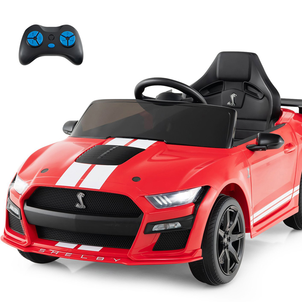 Costway Kids Red Licensed Ford Mustang Shelby GT500 Electric Ride On Car 12V Image 4