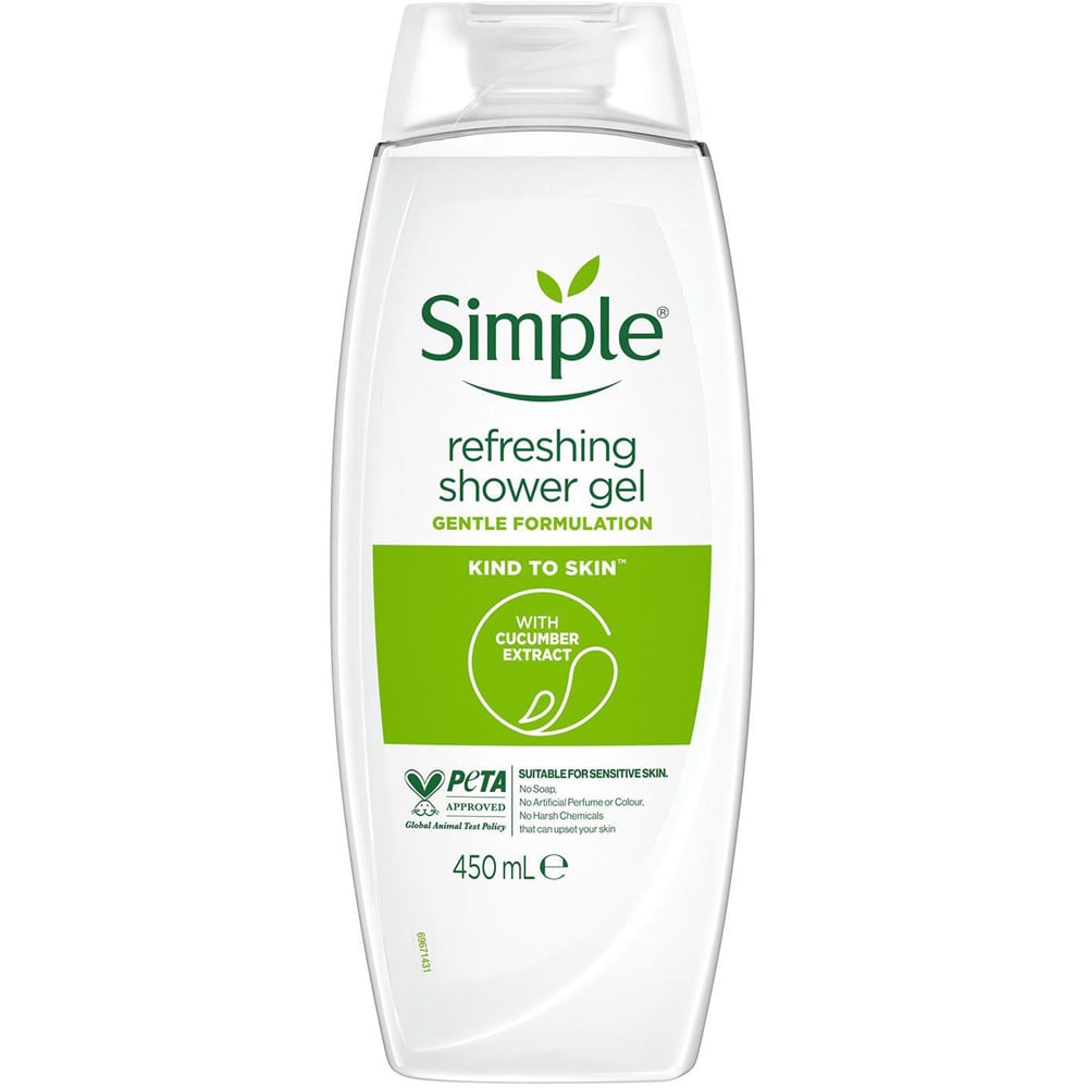 Simple Kind to Skin Refreshing Shower Gel 450ml 3 Pack Image 2