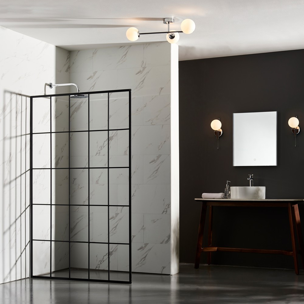 Merano Riomaggiore Matt Opal Glass Shade Semi Flush Chrome Plate 3 Light Ceiling Light Image 6