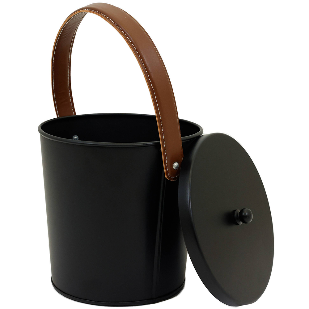 Charles Bentley Black Ash Bucket with Leather Handle Image 3
